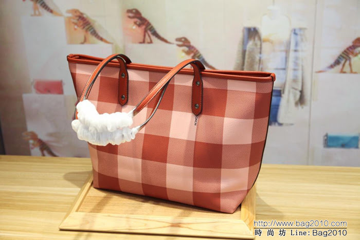 COACH蔻馳 新款 C家26147 格子購物袋  Chz1087